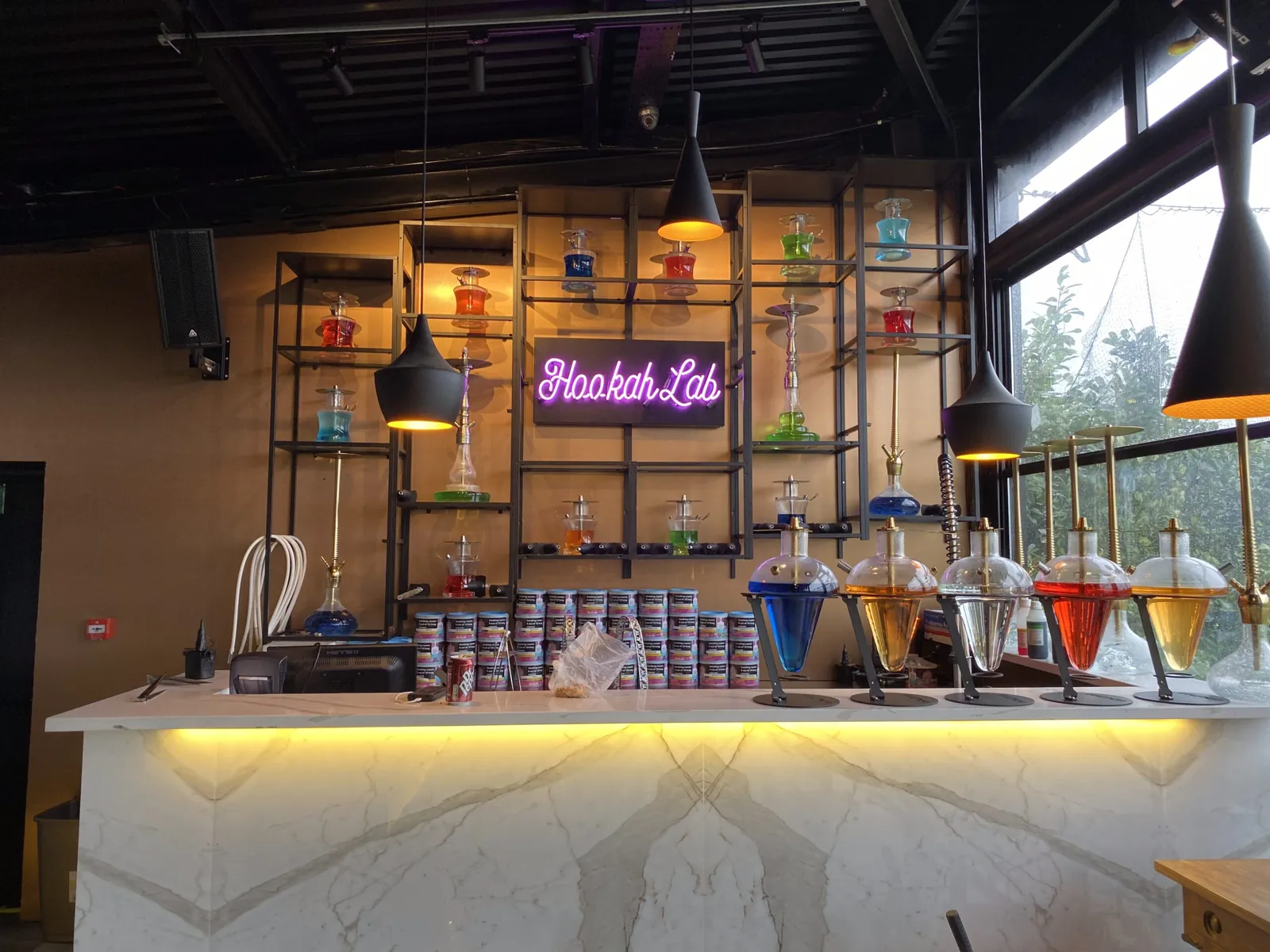 Commercial bar lighting installed by Langley Electrical Contractors
